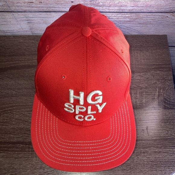 Mens Red Adjustable Already Design Co Hat w/ Fort Worth’s HG Supply Co Logo - Picture 3 of 11